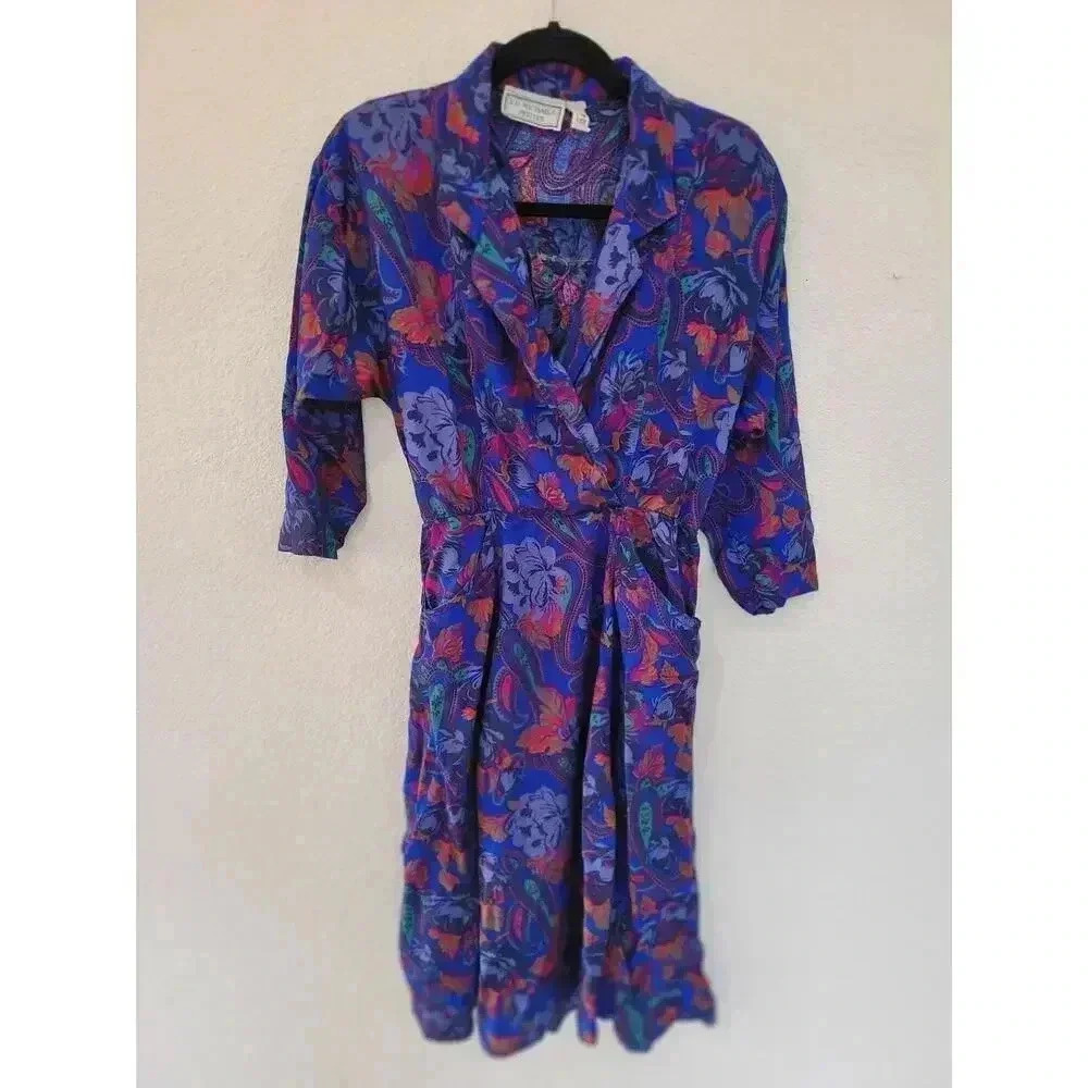 E.D. Michaels Petites Vintage Floral Dress size 11/12‎ #7